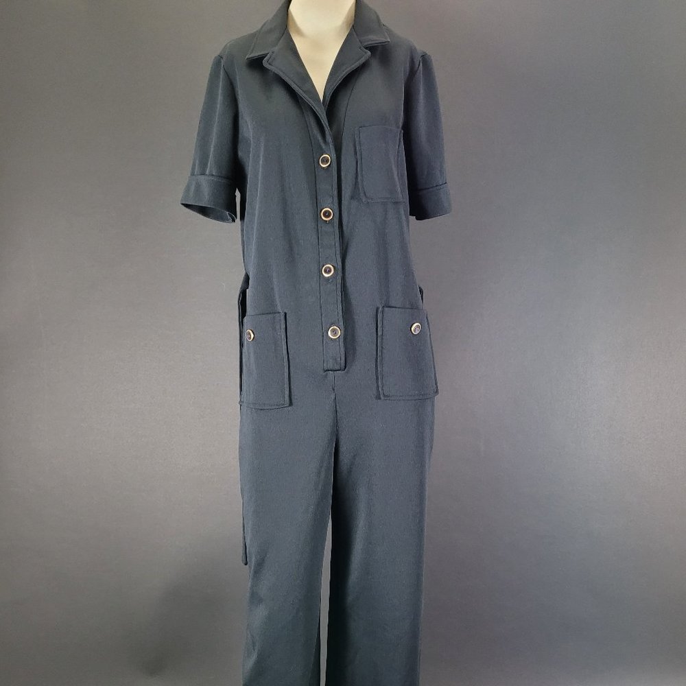 ❗️SOLD❗️70s Sears Black Jumpsuit - Picture 3 of 16
